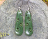 Roimata with Koru earrings carved from Hapopo Pounamu - NZ Greenstone