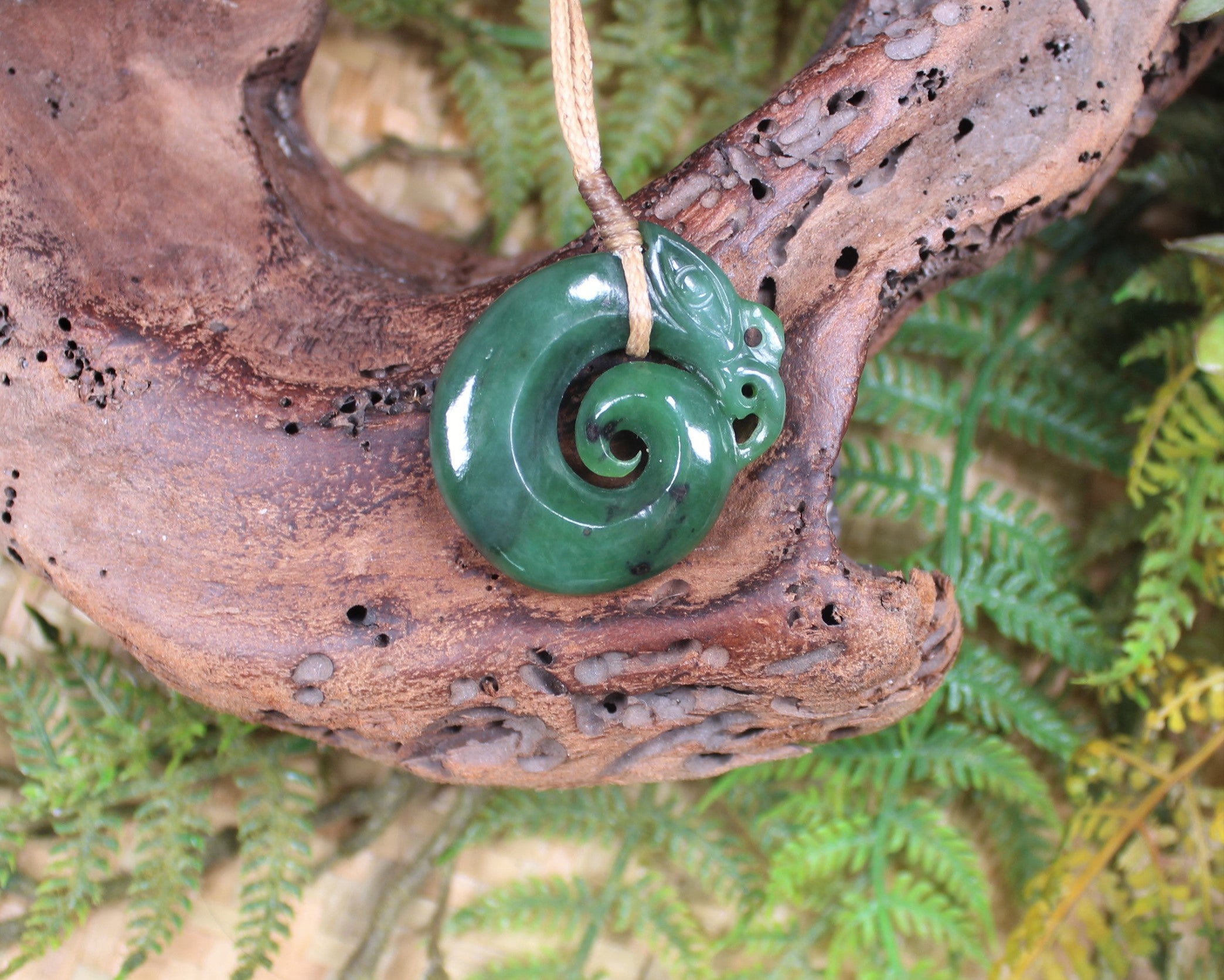 Koropepe carved from Hapopo Pounamu - NZ Greenstone