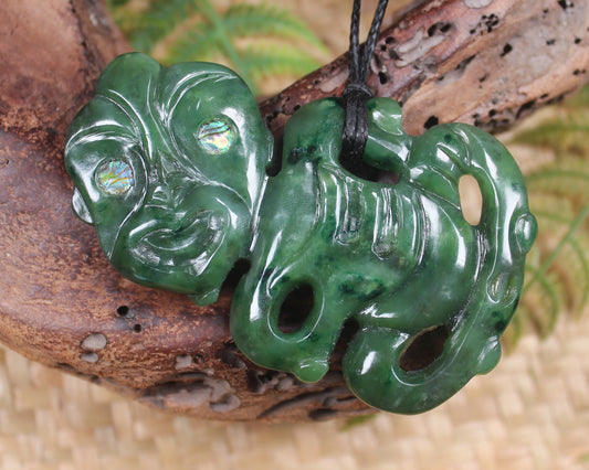 Hei Tiki carved from Kawakawa Pounamu - NZ Greenstone