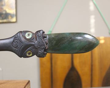 Taiaha with Pounamu Arero