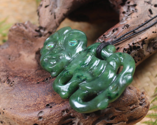 Hei Tiki carved from Kawakawa Pounamu - NZ Greenstone