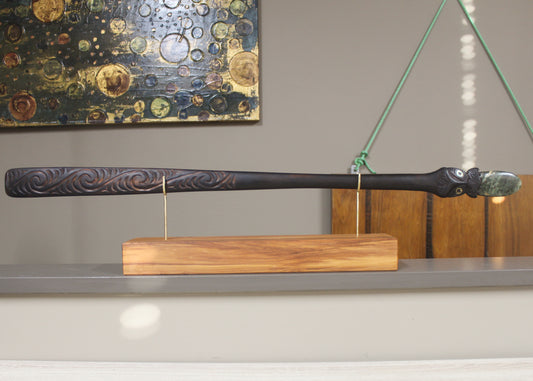 Taiaha with Pounamu Arero