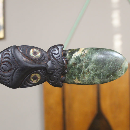 Taiaha with Pounamu Arero