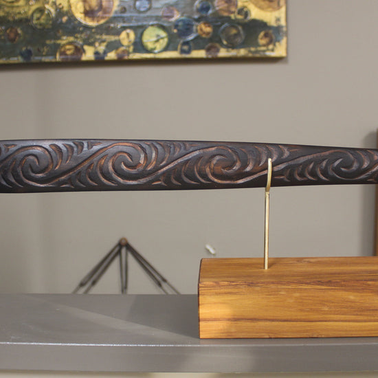 Taiaha with Pounamu Arero