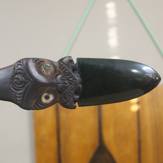 Taiaha with Pounamu Arero