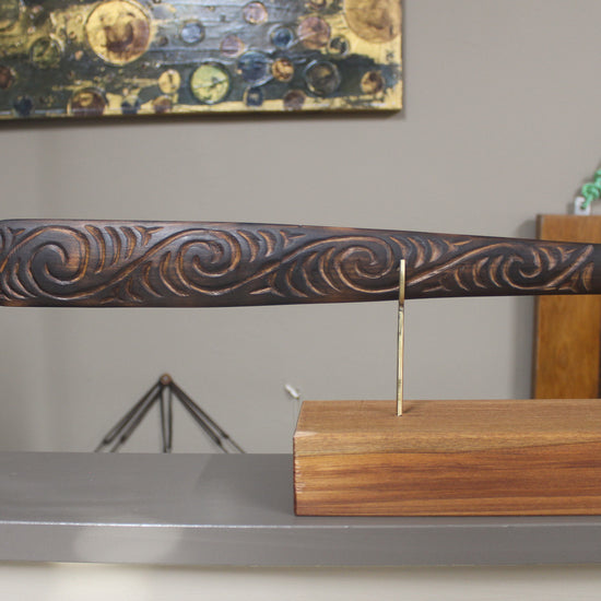 Taiaha with Pounamu Arero