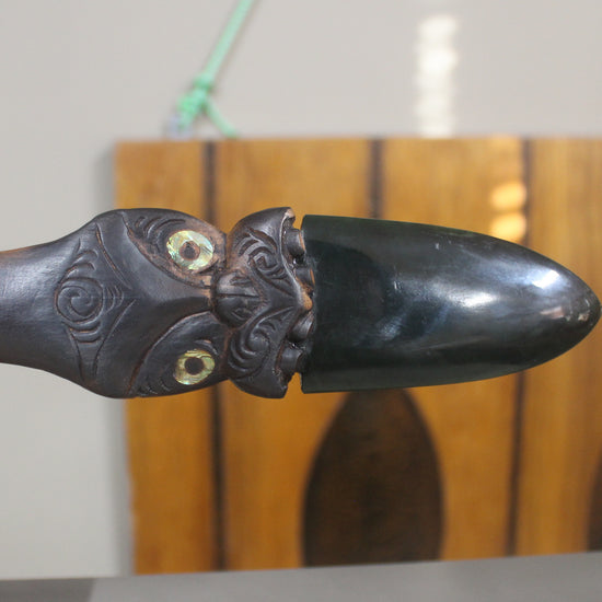 Taiaha with Pounamu Arero