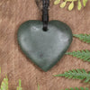 Heart carved from Rimu Pounamu - NZ Greenstone