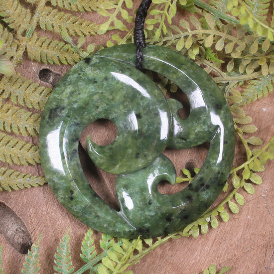 Koru pendant carved from Rimu Pounamu - NZ Greenstone