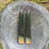 Roimata or Teardrop earrings carved from Flower Jade Pounamu - NZ Greenstone
