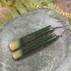 Roimata or Teardrop earrings carved from Flower Jade Pounamu - NZ Greenstone