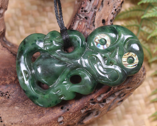 Hei Tiki carved from Kawakawa Pounamu - NZ Greenstone
