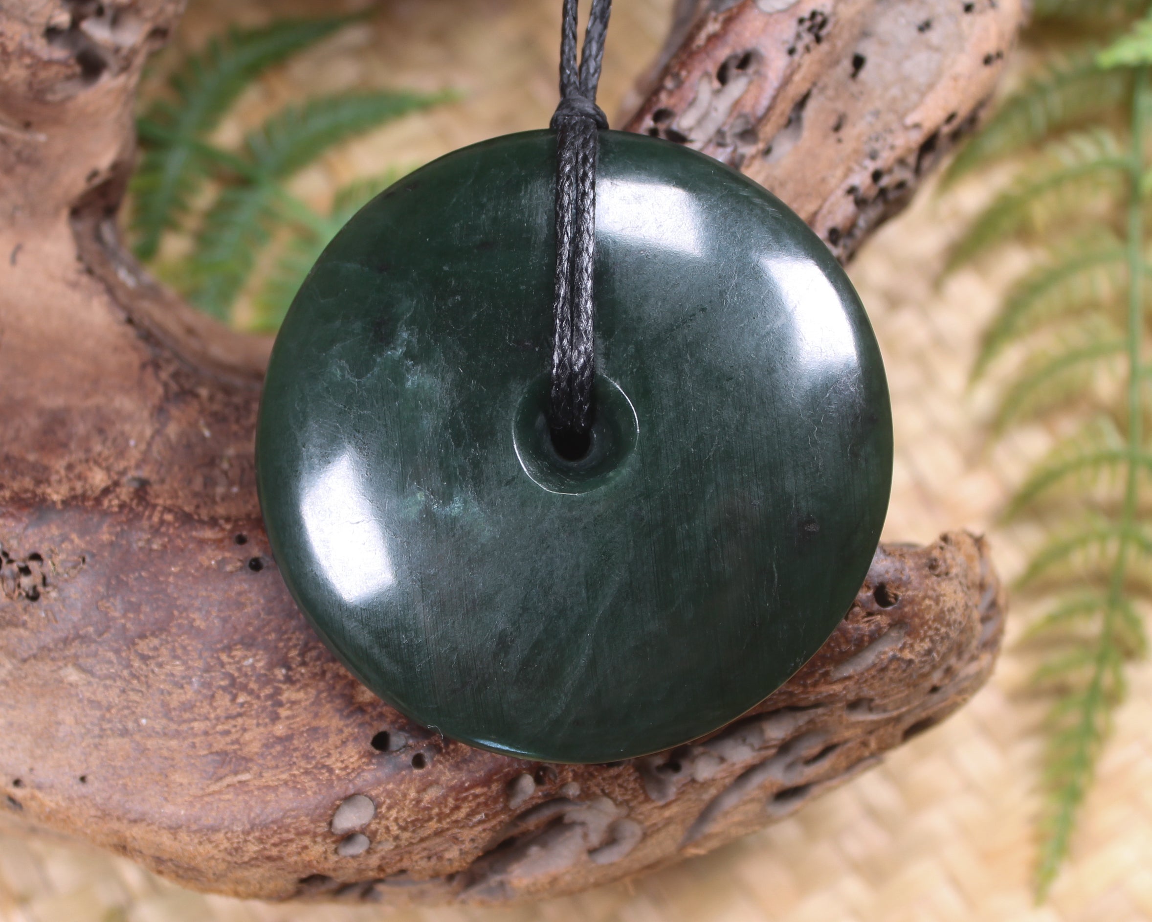 Porowhita or Pi Stone carved from Kawakawa Pounamu - NZ Greenstone