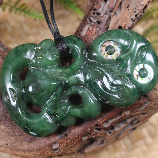 Hei Tiki carved from Kawakawa Pounamu - NZ Greenstone