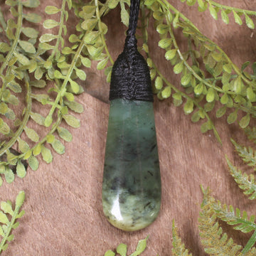 Roimata or Teardop carved from Hapopo Pounamu - NZ Greenstone