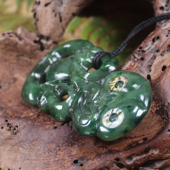 Hei Tiki carved from Kawakawa Pounamu - NZ Greenstone