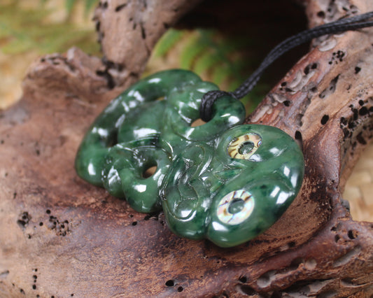 Hei Tiki carved from Kawakawa Pounamu - NZ Greenstone