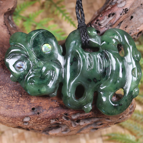 Hei Tiki carved from Kawakawa Pounamu - NZ Greenstone