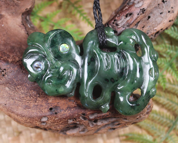 Hei Tiki carved from Kawakawa Pounamu - NZ Greenstone