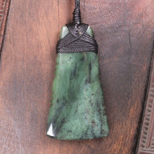 Toki or Adze Pendant carved from Tangiwai Pounamu - NZ Greenstone