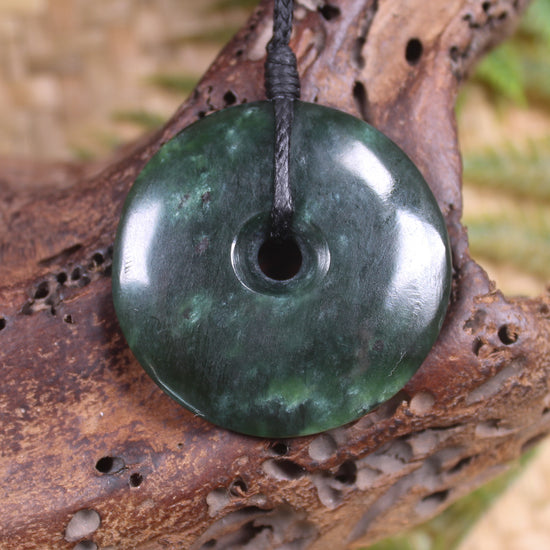 Porowhita or Pi Stone carved from Kawakawa Pounamu - NZ Greenstone