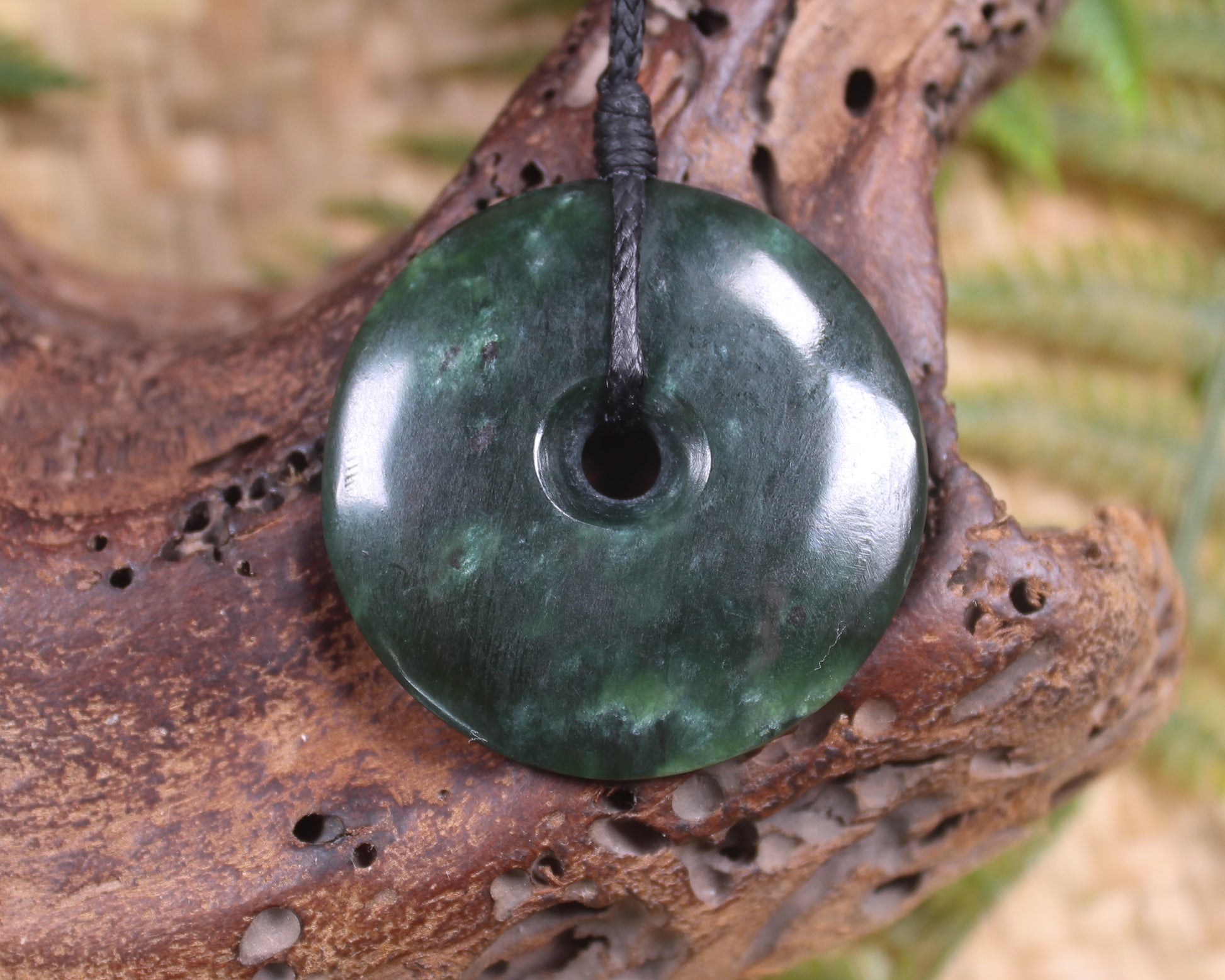 Porowhita or Pi Stone carved from Kawakawa Pounamu - NZ Greenstone