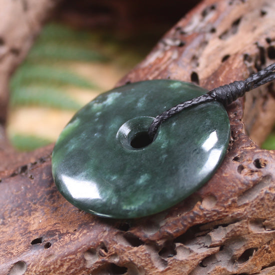 Porowhita or Pi Stone carved from Kawakawa Pounamu - NZ Greenstone