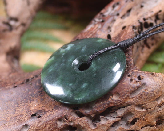 Porowhita or Pi Stone carved from Kawakawa Pounamu - NZ Greenstone