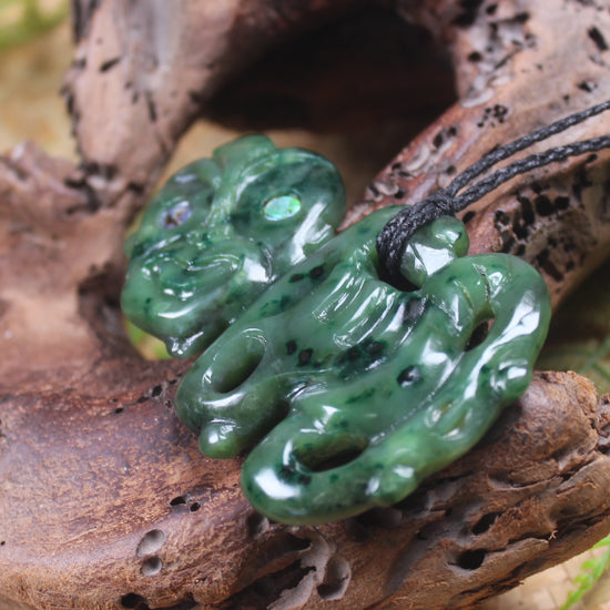 Hei Tiki carved from Kawakawa Pounamu - NZ Greenstone