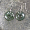 Inanga Pounamu Koru Earrings- NZ Greenstone