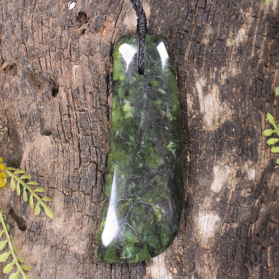Taniwha Tooth or Niho carved from Douglas Creek Pounamu - NZ Greenstone
