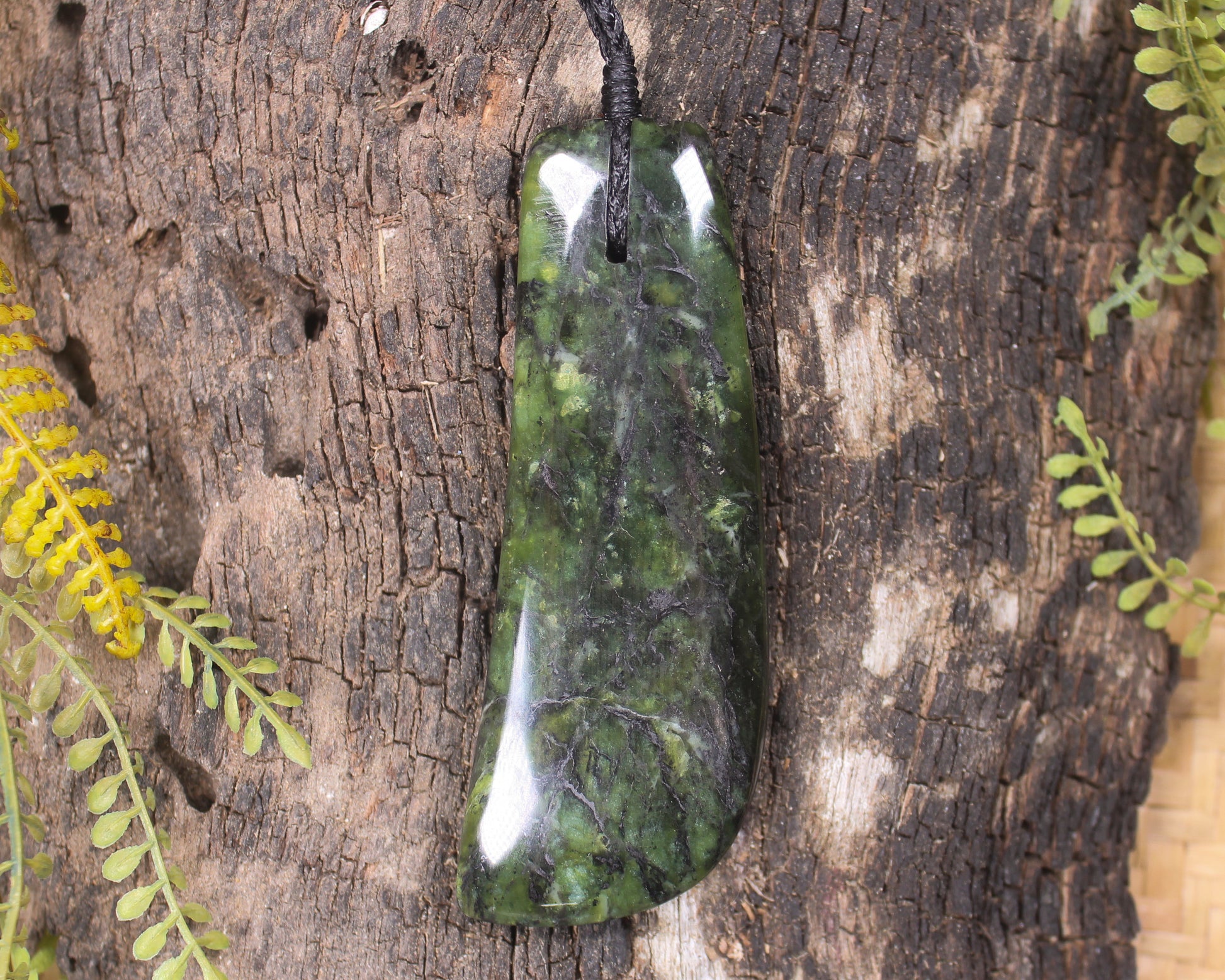 Taniwha Tooth or Niho carved from Douglas Creek Pounamu - NZ Greenstone