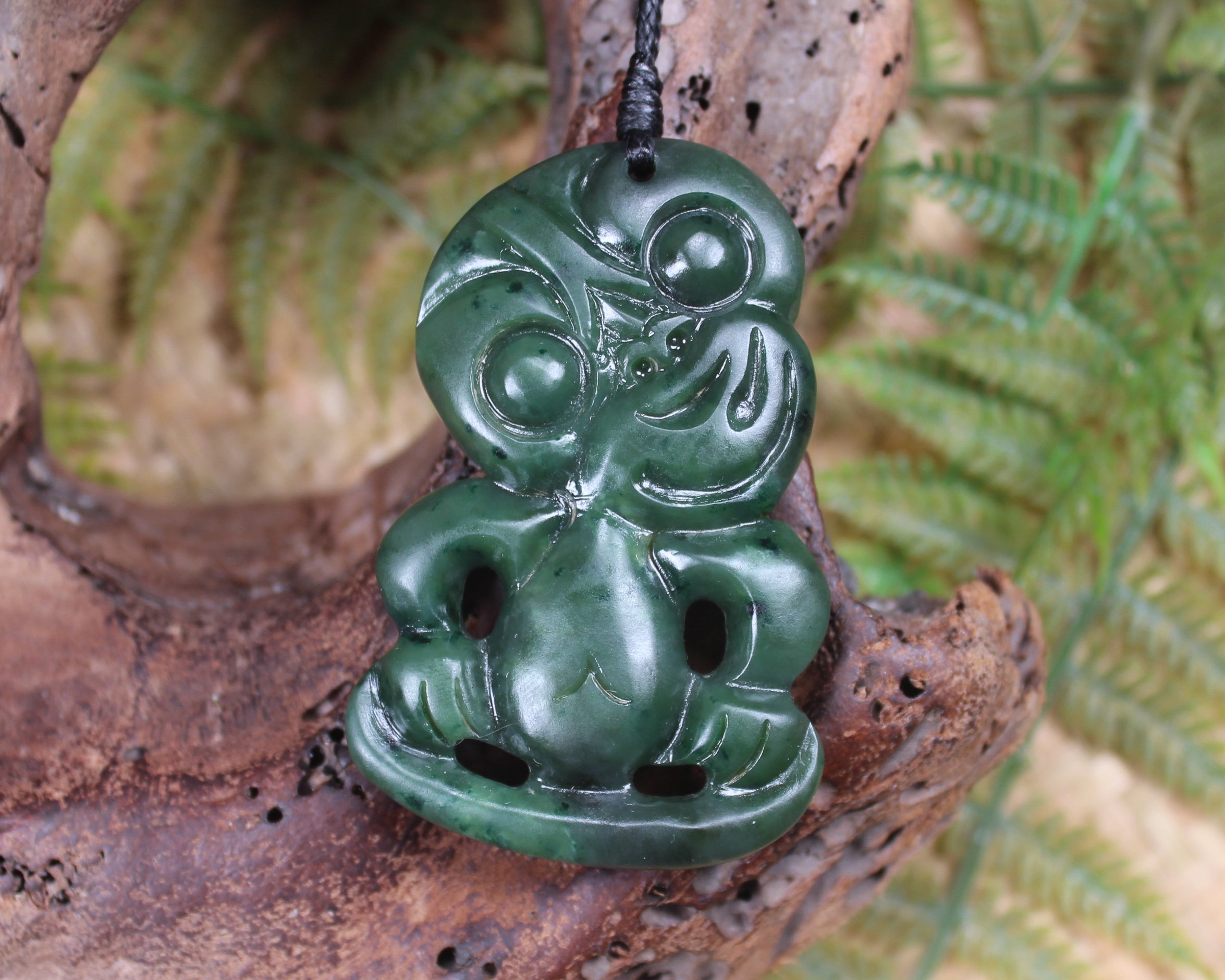 Hei Tiki carved from Kawakawa Pounamu - NZ Greenstone