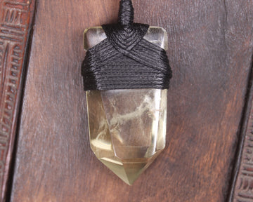 Lemon Quartz carved into a Point