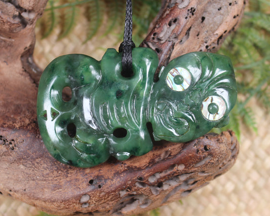 Hei Tiki carved from Kawakawa Pounamu - NZ Greenstone