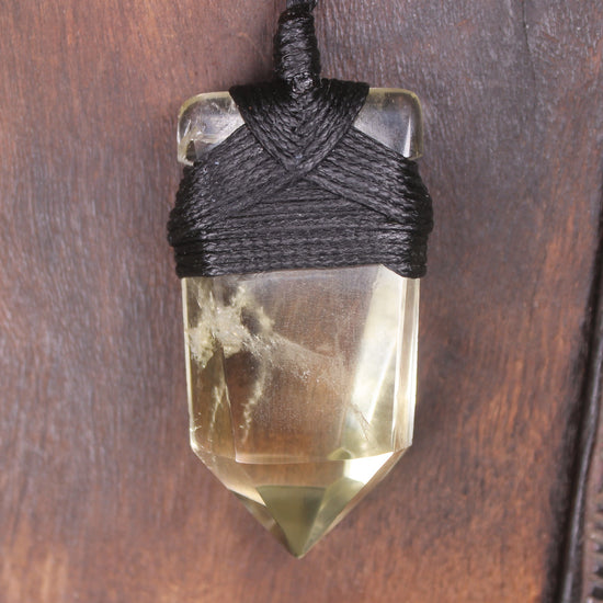 Lemon Quartz carved into a Point
