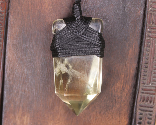 Lemon Quartz carved into a Point