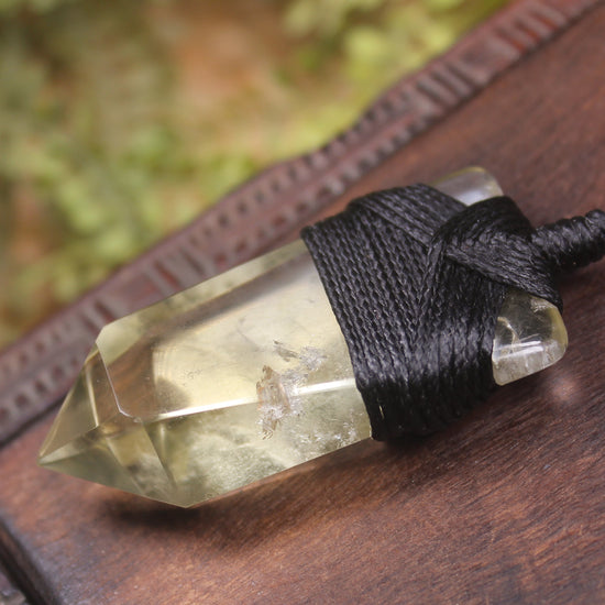 Lemon Quartz carved into a Point