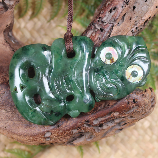 Hei Tiki carved from Kawakawa Pounamu - NZ Greenstone
