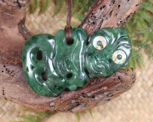 Hei Tiki carved from Kawakawa Pounamu - NZ Greenstone