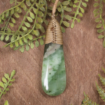 Roimata or Teardop carved from Hapopo Pounamu - NZ Greenstone