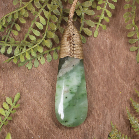 Roimata or Teardop carved from Hapopo Pounamu - NZ Greenstone
