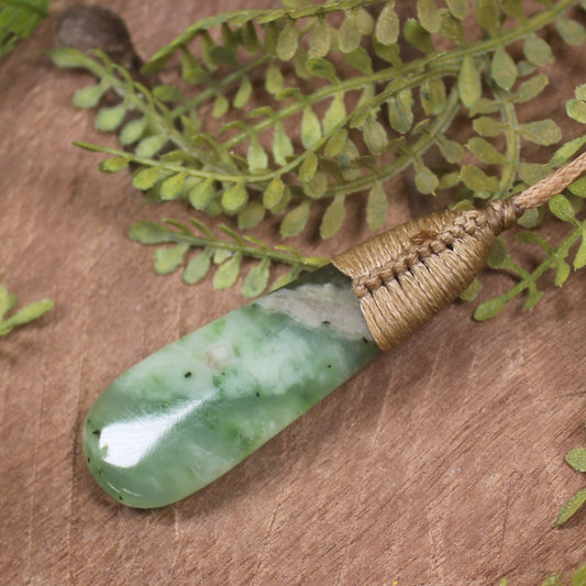 Roimata or Teardop carved from Hapopo Pounamu - NZ Greenstone