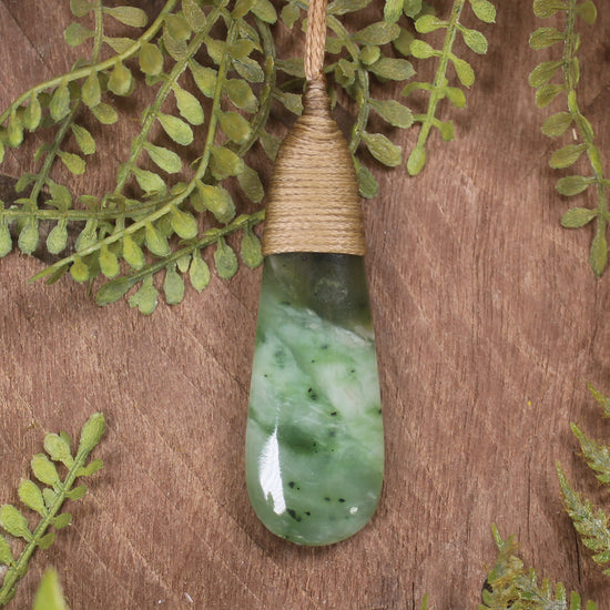 Roimata or Teardop carved from Hapopo Pounamu - NZ Greenstone