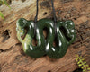 NZ Greenstone Large Pekapeka Pendant (AX510) Flower Jade Pounamu
