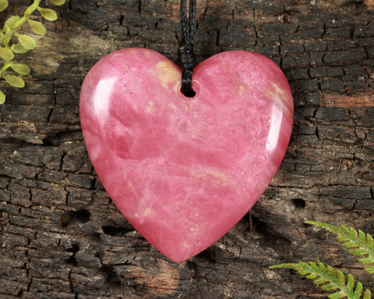 Rhodonite Medium Heart Pendant (BE407)