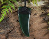 NZ Greenstone Medium Niho Taniwha Tooth Pendant (BH406) Kawakawa Pounamu