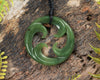 NZ Greenstone Medium Koru Pendant (BH723) Hapopo Pounamu