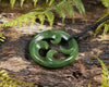 NZ Greenstone Medium Koru Pendant (BH723) Hapopo Pounamu