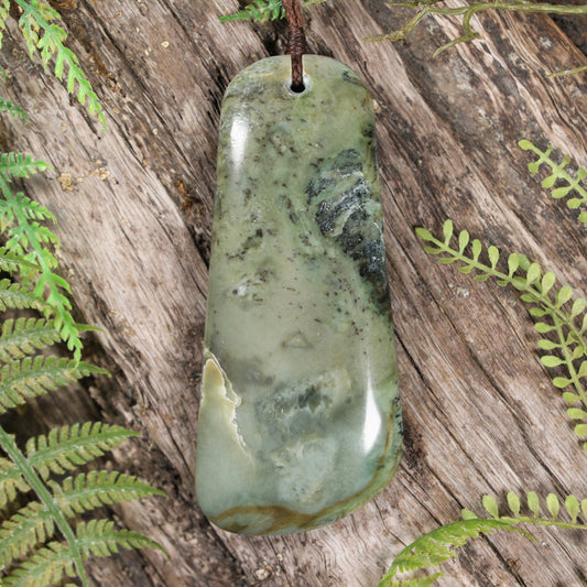 NZ Greenstone XLarge Toki Pendant Hapopo Pounamu